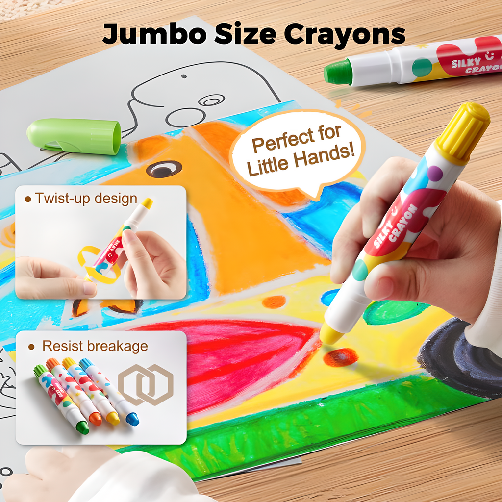 NileSands Jumbo Crayons — Safe, Washable, Made for Little Hands