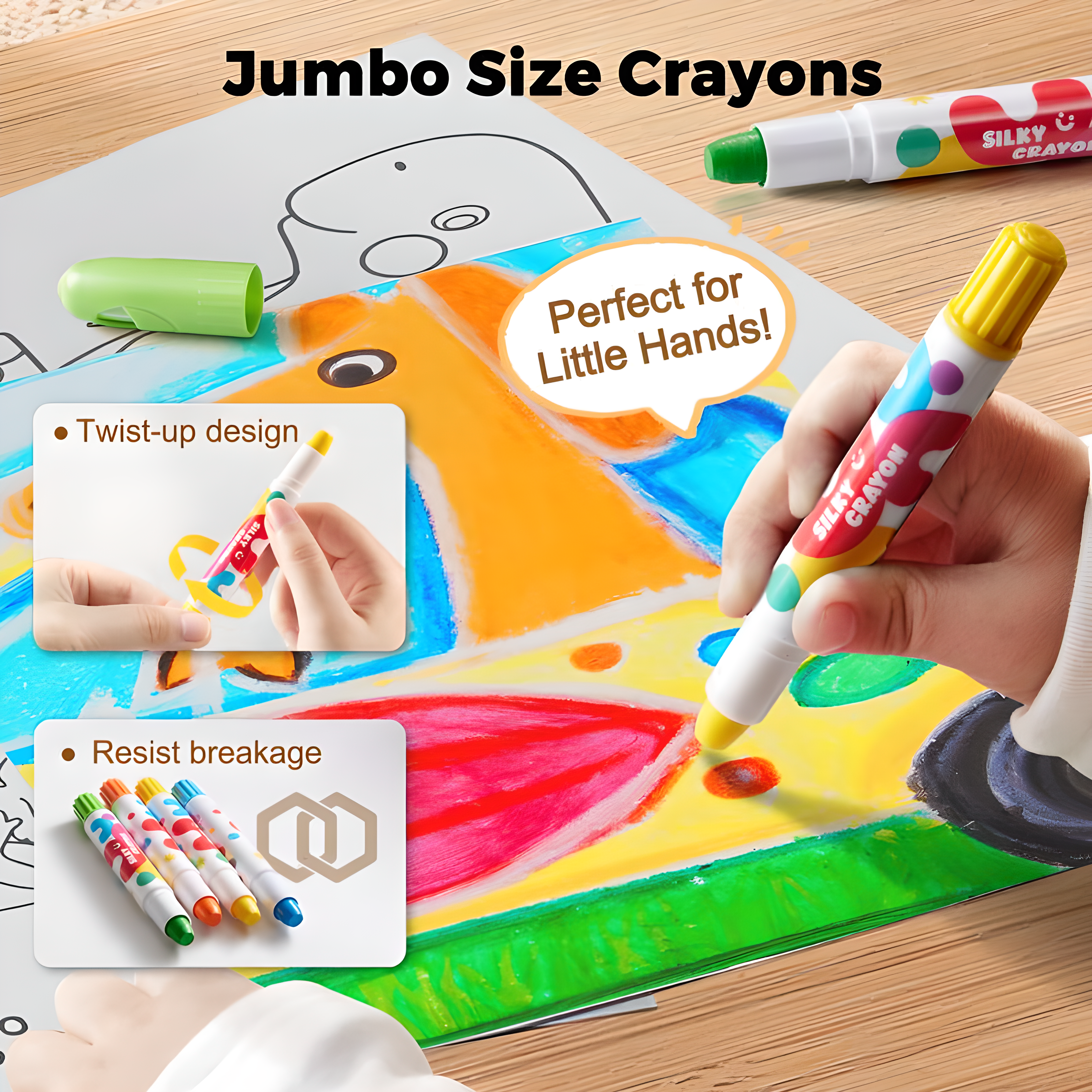 NileSands Jumbo Crayons — Safe, Washable, Made for Little Hands