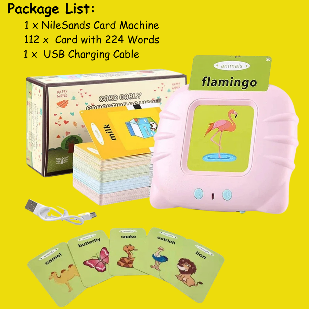 NileSands Bilingual Talking Flash Cards for Kids (English/ Spanish)