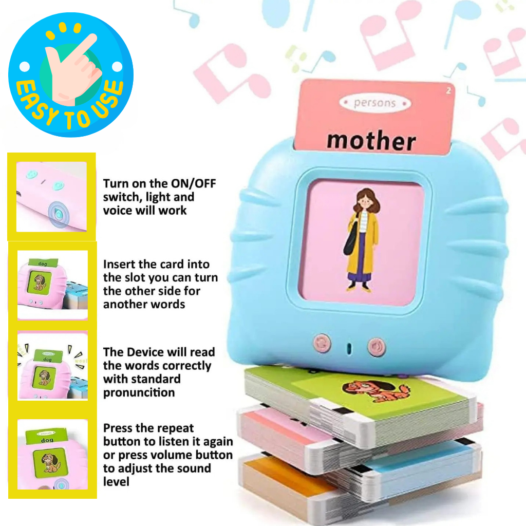 NileSands Bilingual Talking Flash Cards for Kids (English/ Spanish)
