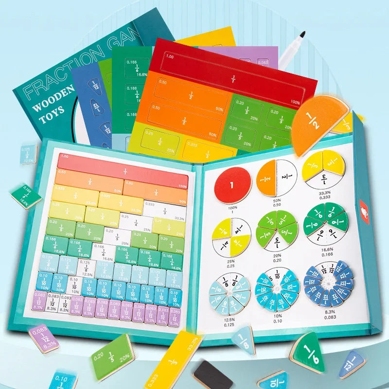 Wooden Magnetic Fraction for Grade 3+ Math Learning