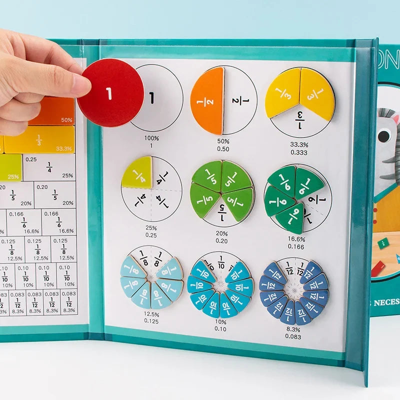 Wooden Magnetic Fraction for Grade 3+ Math Learning