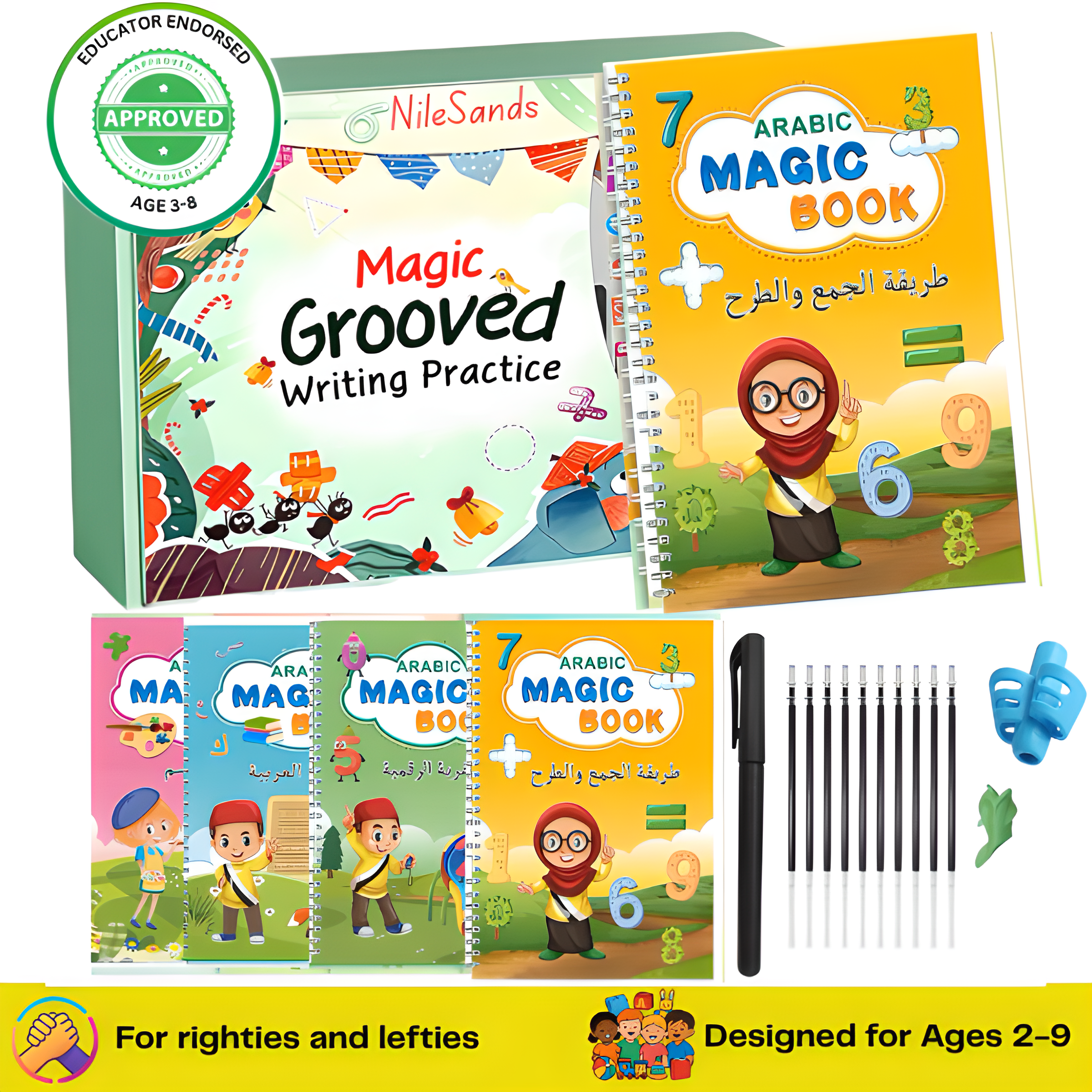 NileSands Reusable Grooved Handwriting Workbook for Kids