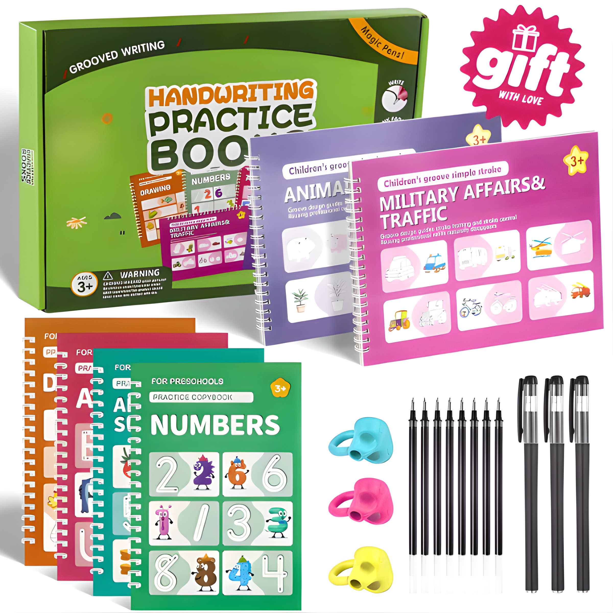 NileSands Reusable Grooved Handwriting Workbook for Kids