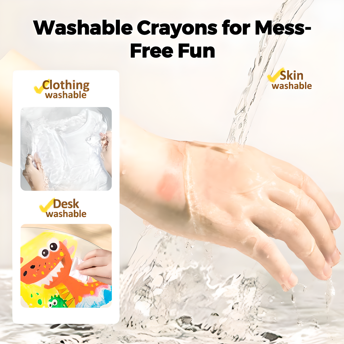 NileSands Jumbo Crayons — Safe, Washable, Made for Little Hands