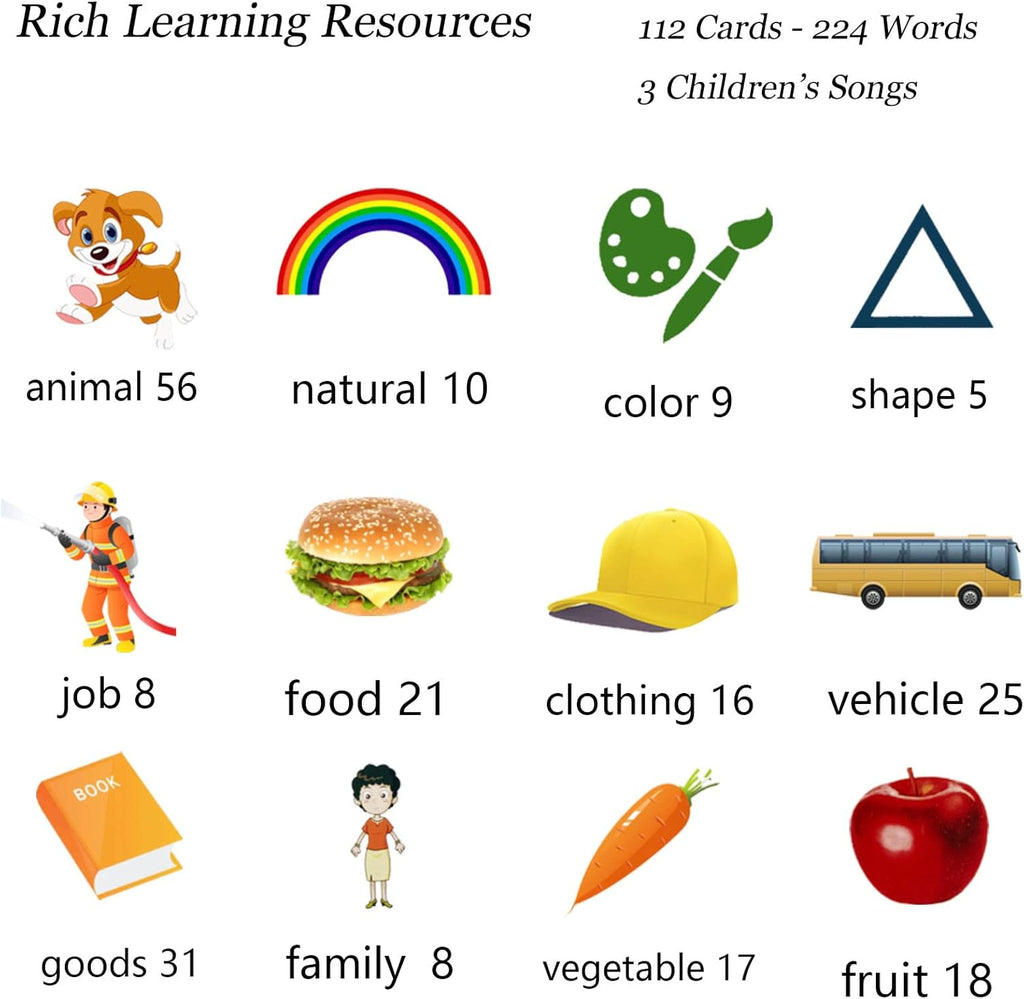 NileSands Bilingual Talking Flash Cards for Kids (English/ Spanish)