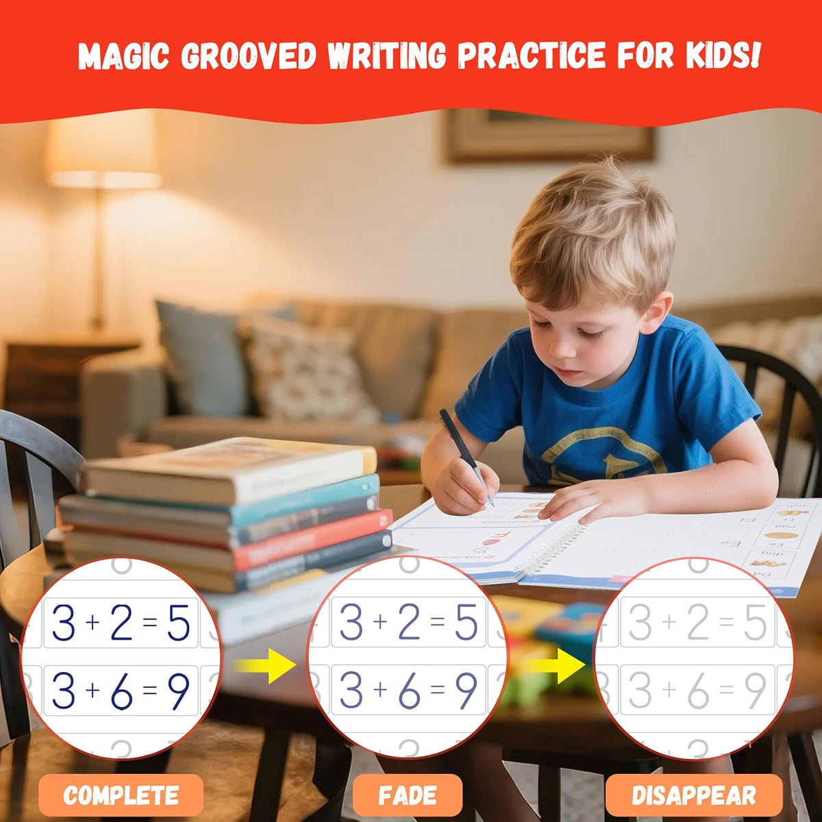 NileSands Reusable Grooved Handwriting Workbook for Kids