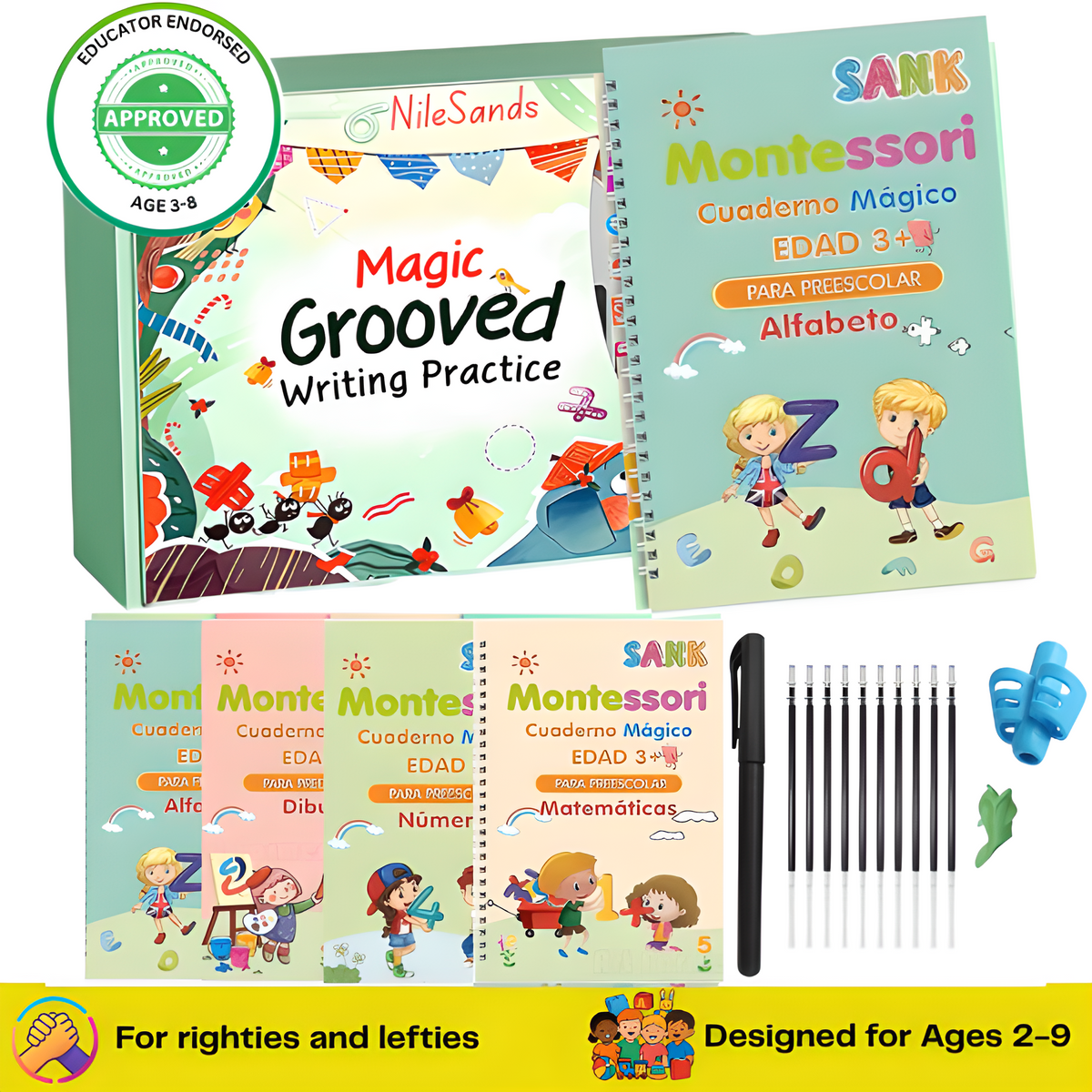 NileSands Reusable Grooved Handwriting Workbook for Kids